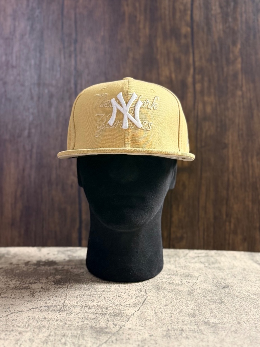New Era 9FIFTY New York Yankees Tan White Script Snapback Hat OSFA - Picture 6 of 9